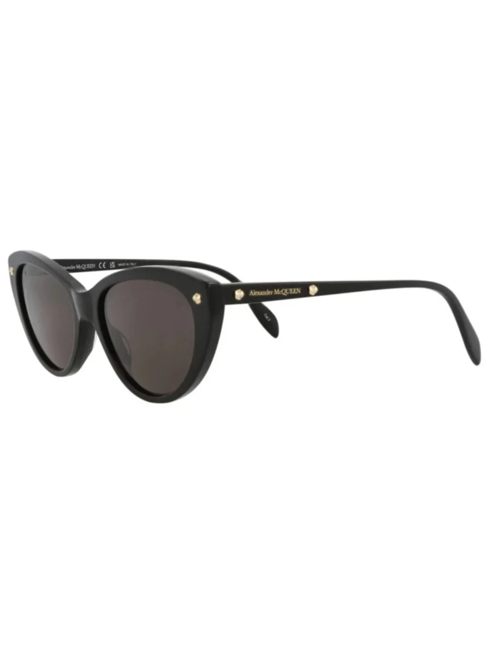 New Alexander McQueen Women's Sunglasses Cat Eye Acetate Frame Black Black Grey